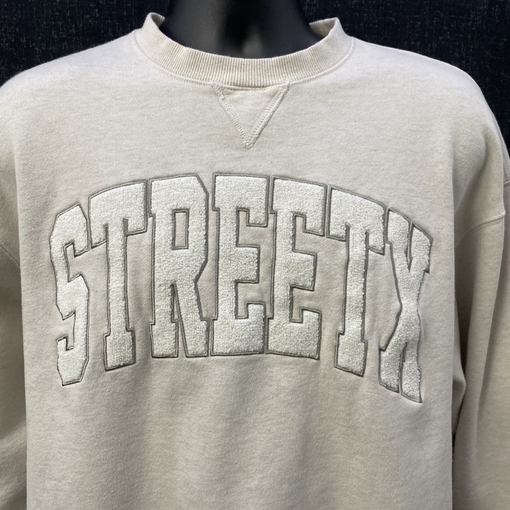 StreetX Sweatshirt Ivory SPELLOUT‎ Large Streetwear Urban 90's